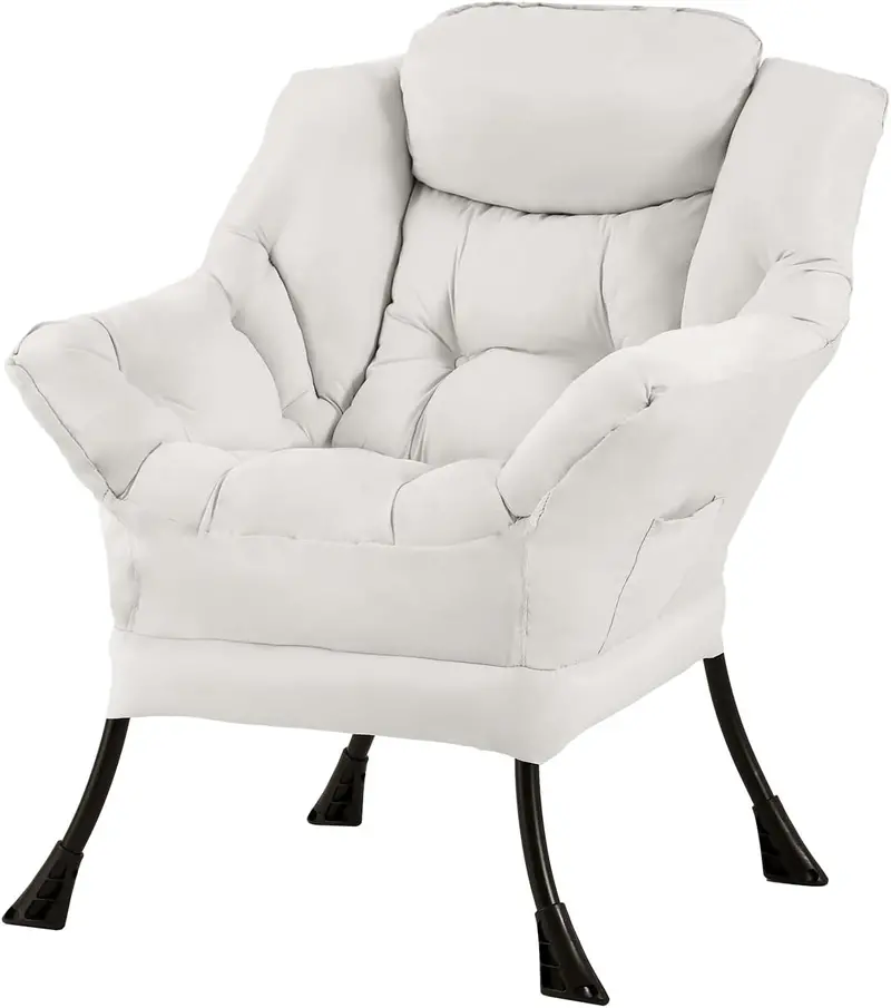 Tiita Modern Lazy Lounge Chair with Matching Ottoman – Large Leisure Armchair Set