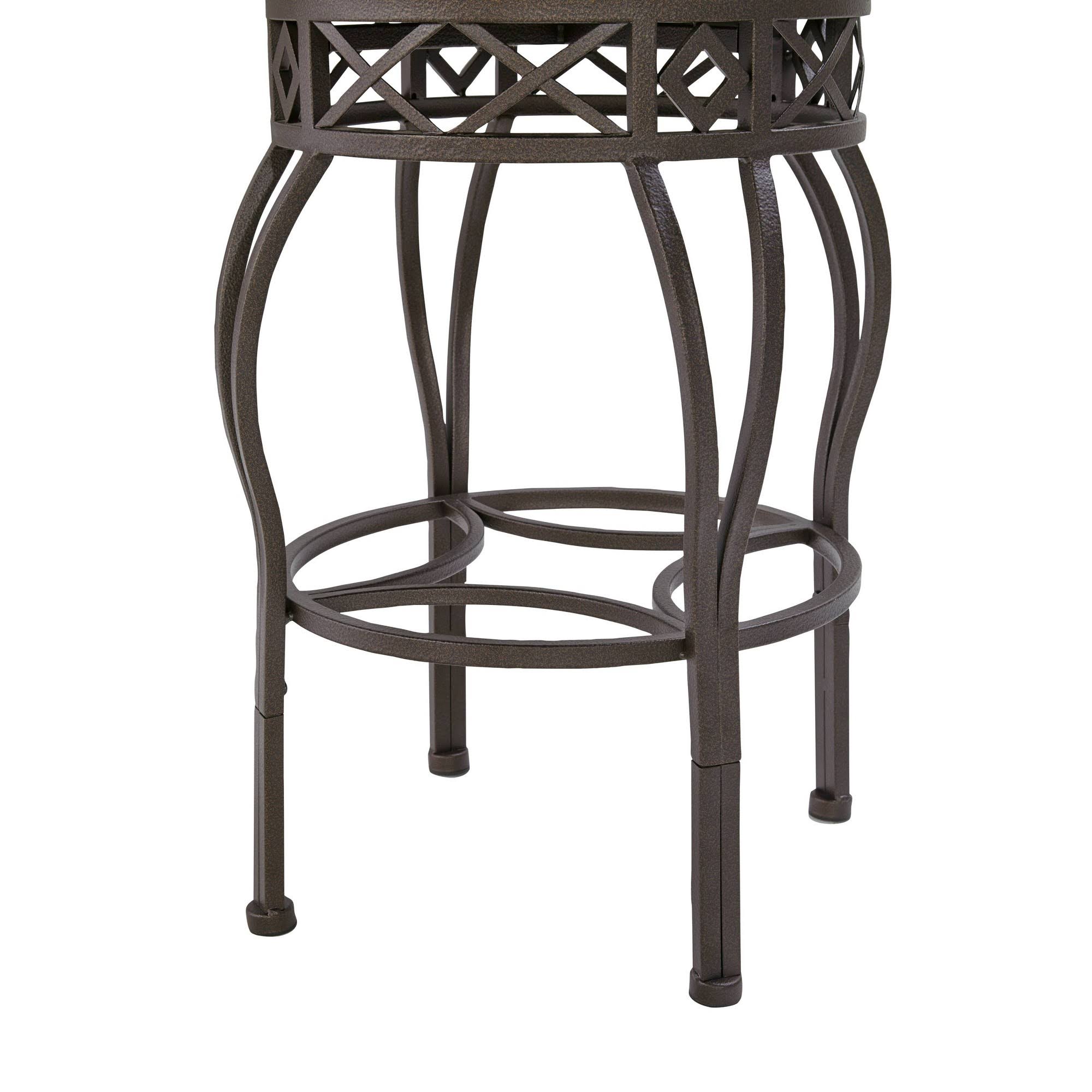 Backless Adjustable Metal Frame Barstool, Brown