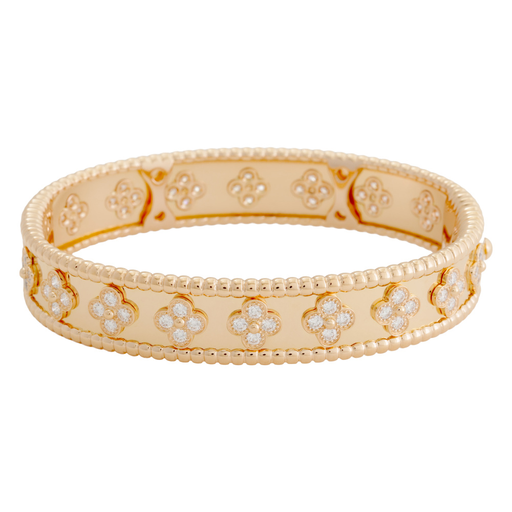 Van Cleef & Arpels Perlet Clover Bracelet 18K Rose Gold Diamond VCARP3O200