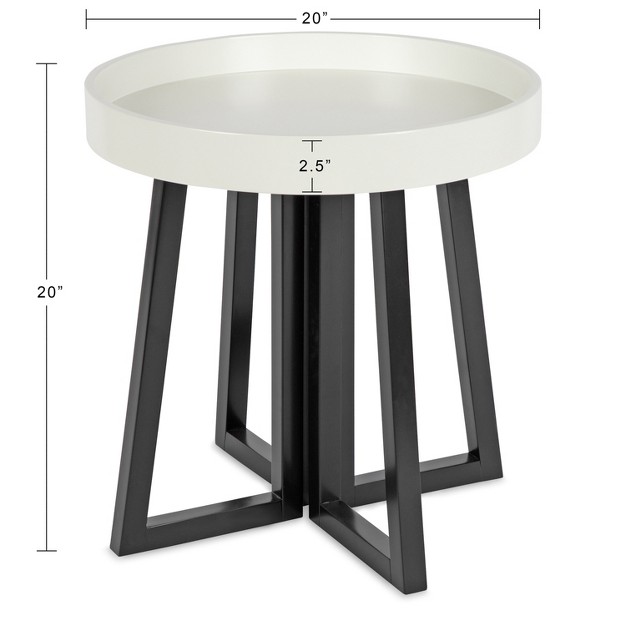 Kate And Laurel Avery Round Mdf Side Table 20x20x20 Black And White