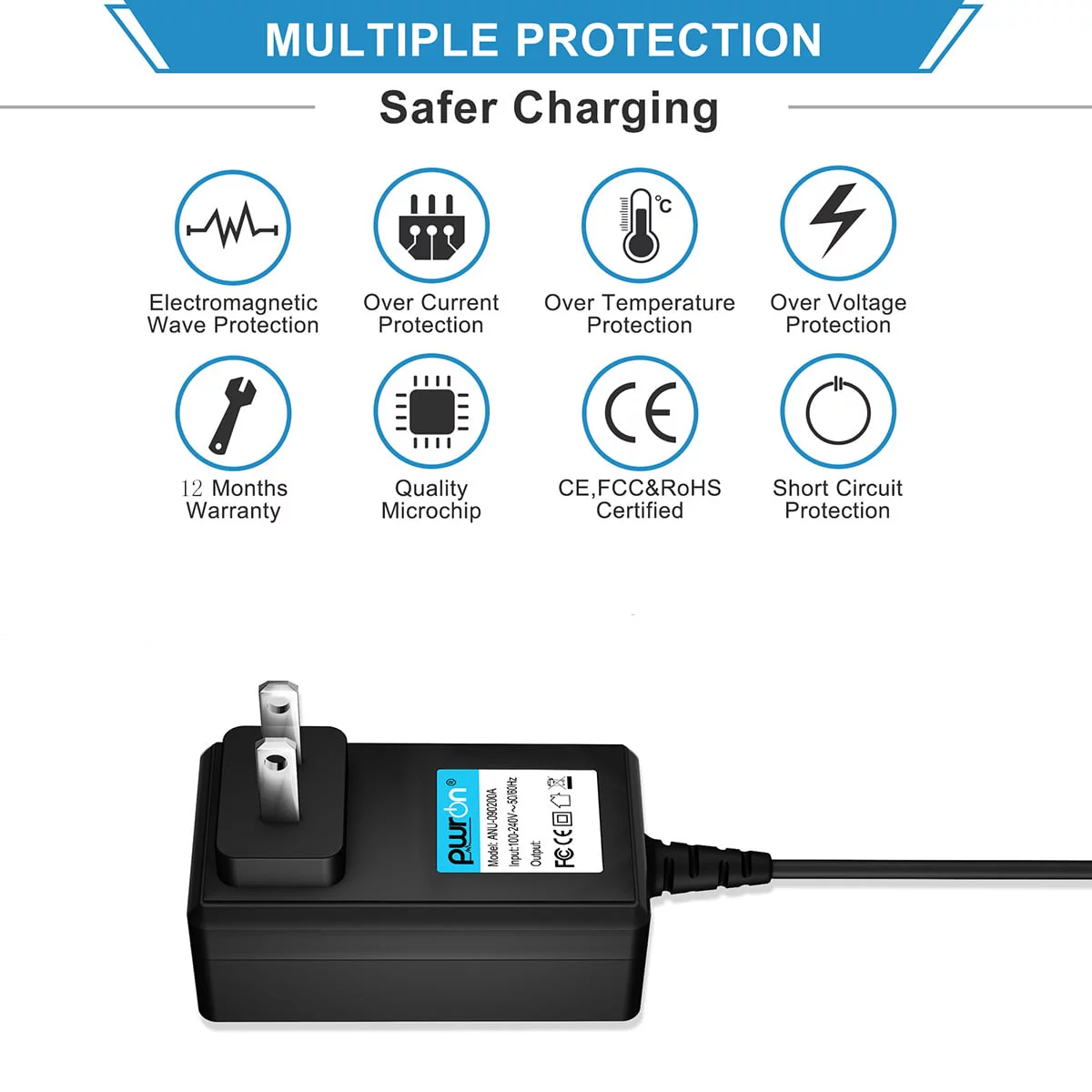 PwrON Compatible AC Adapter Replacement for Yuhai Co. Ltd Model NO.YH-UA-0450800 YHUA0450800 Class 2 Power