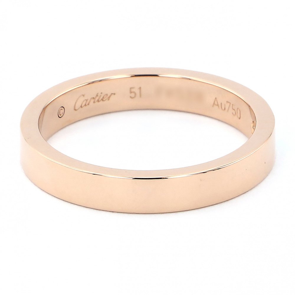 Cartier C Do Engraved Ring 18K Rose Gold Diamond