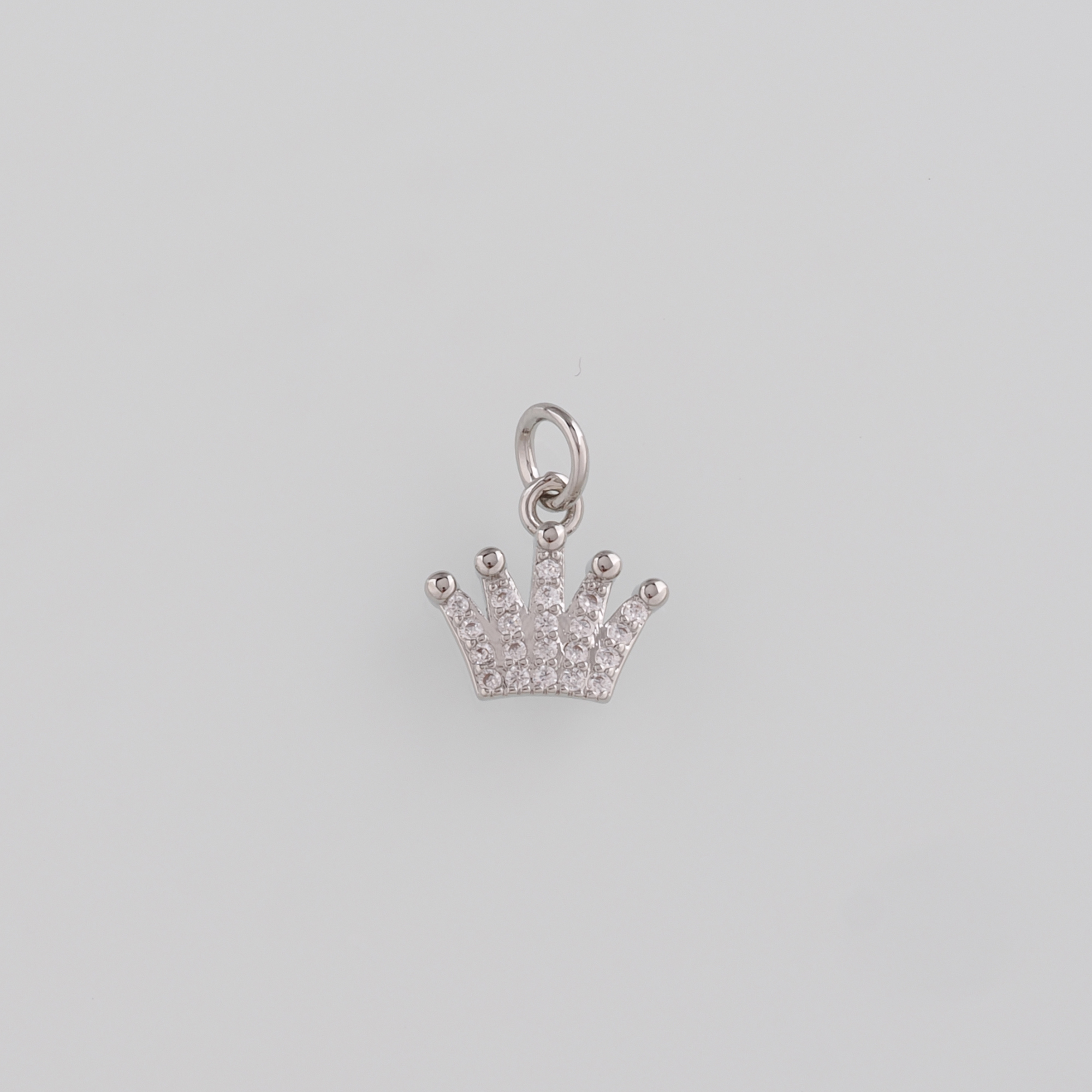 18K Gold Filled Crown Pendant,CZ Micro Pave Crown Charm Earrings Necklace for DIY Jewelry Making Supply