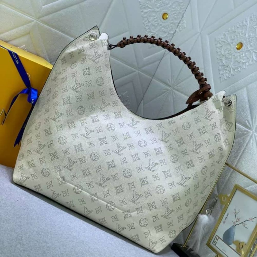 Louis Vuitton Carmel Hobo Mahina Leather Bag 15.7 Inches