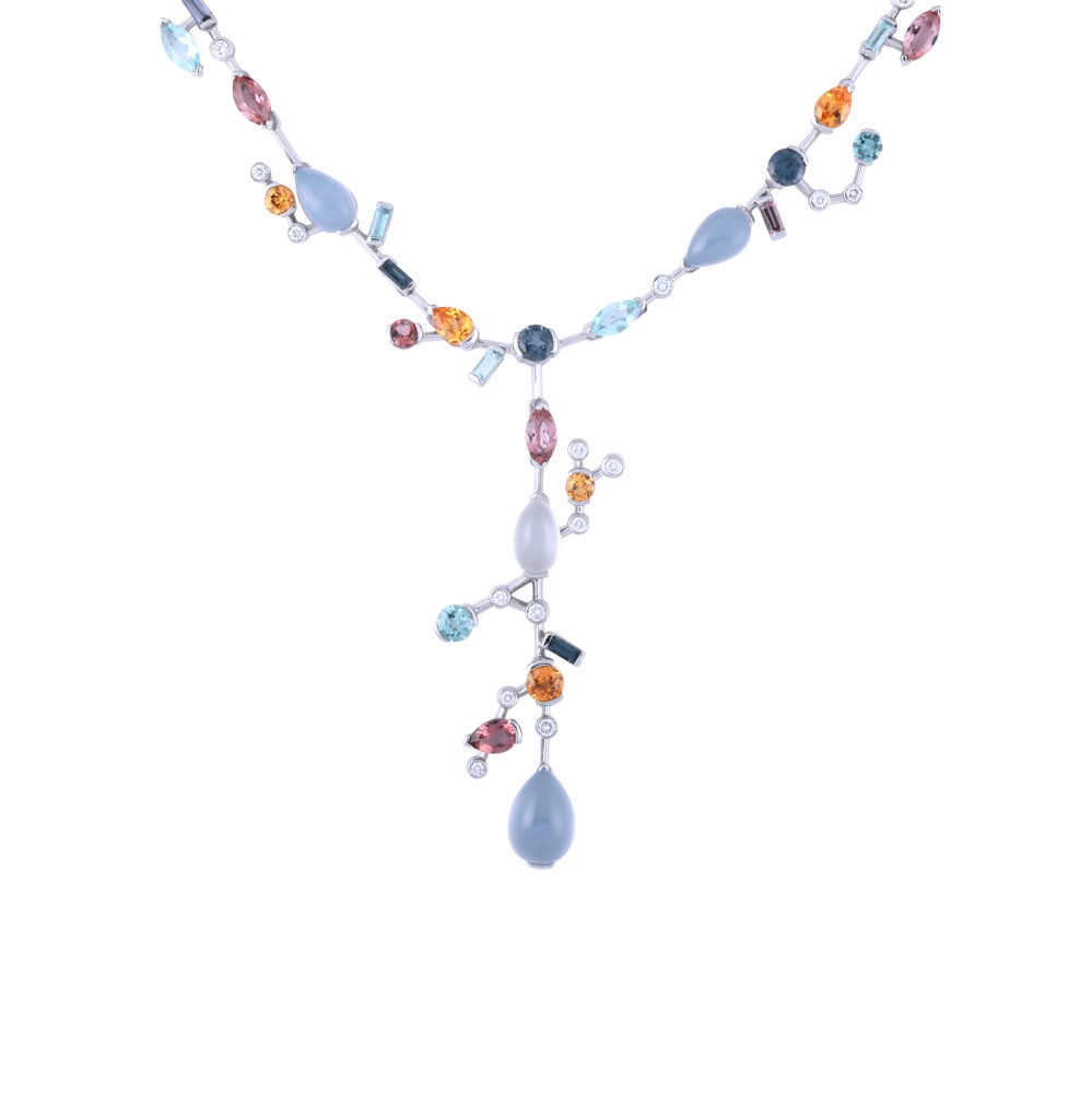 Cartier Merimero Necklace Platinum Multicolor