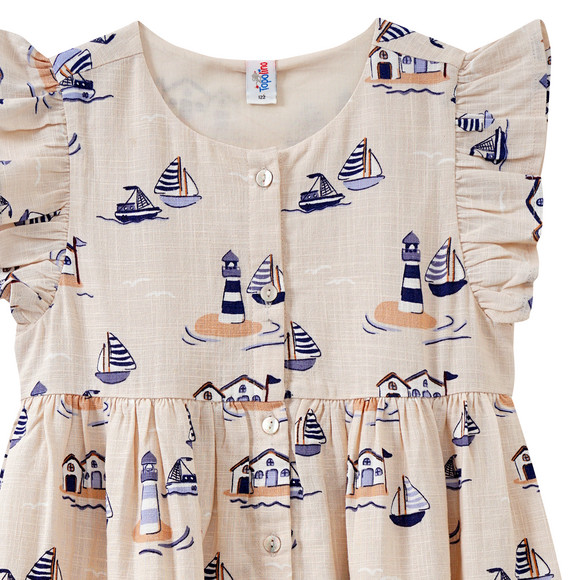Topolino Mädchen Kleid mit Viskose und Leinen