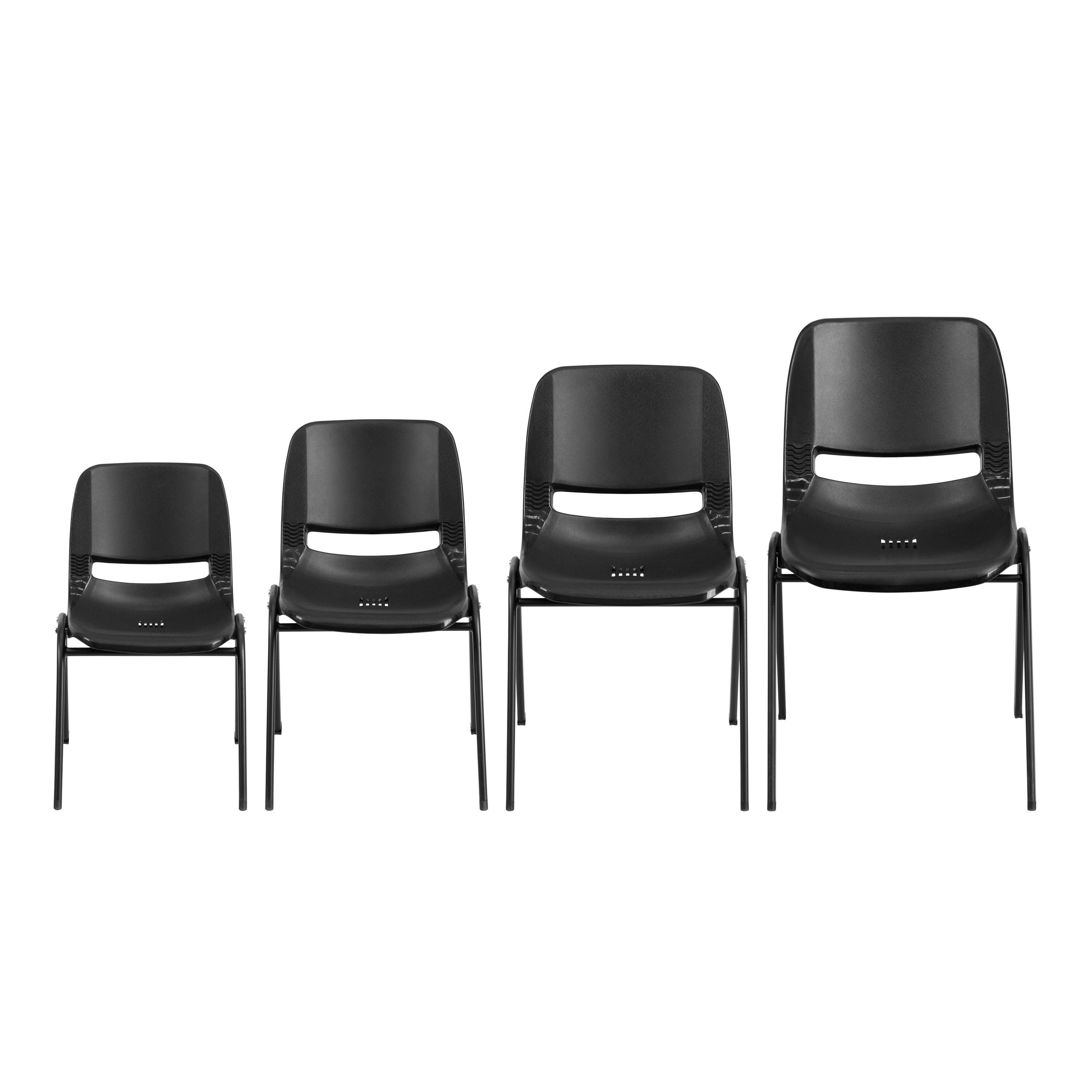 Lancaster Home Plastic Black Stacking Chair Black