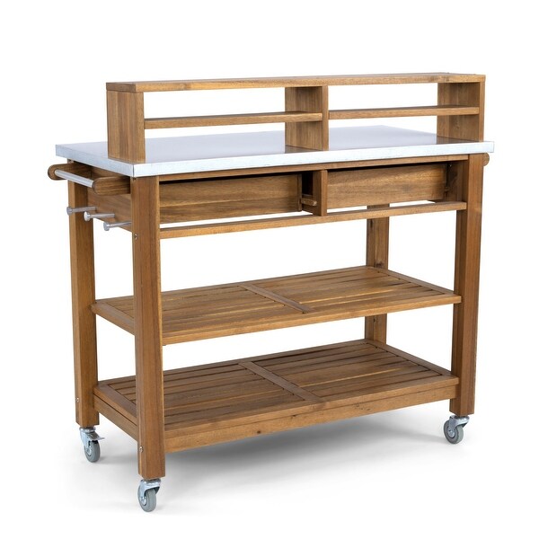 Homestyles Maho Brown Wood Potting Bench