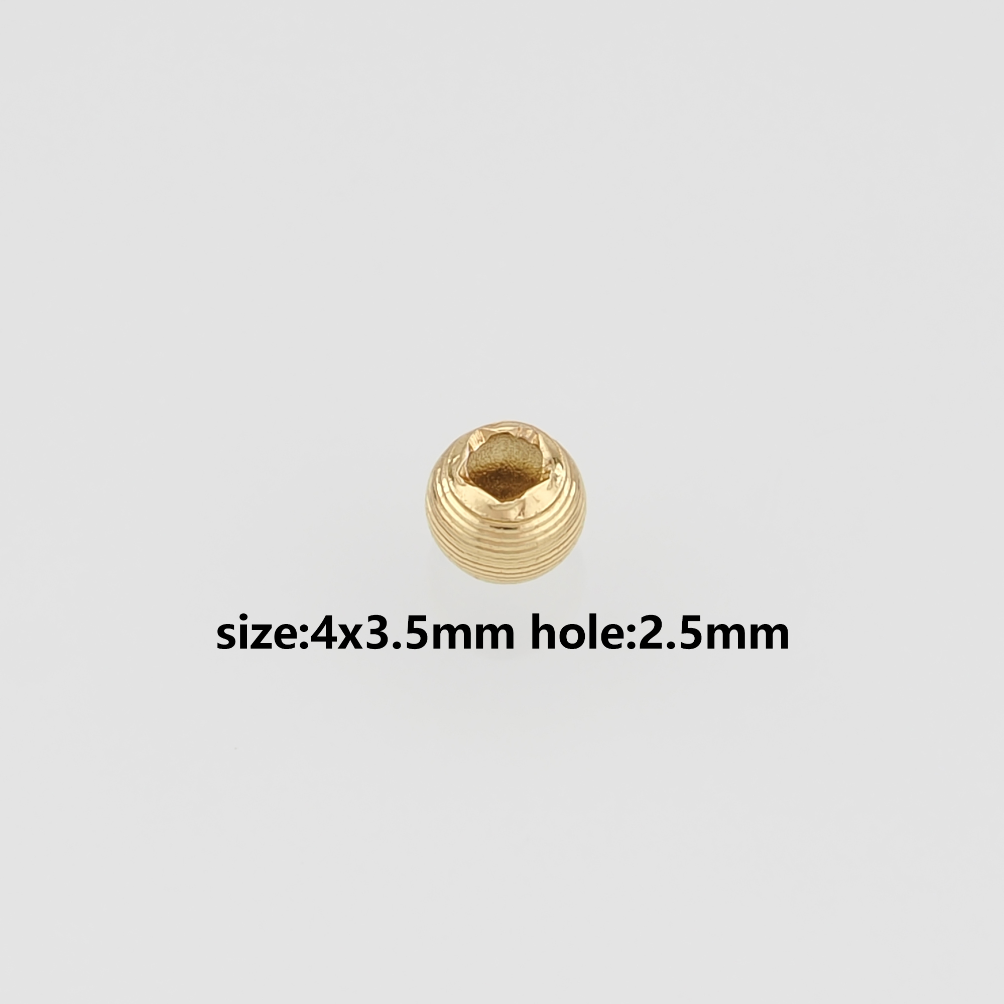 50Pcs 18K Gold Filled Round Spacer Beads,Ball Bead for Bracelet Jewelry Necklace Making Supply