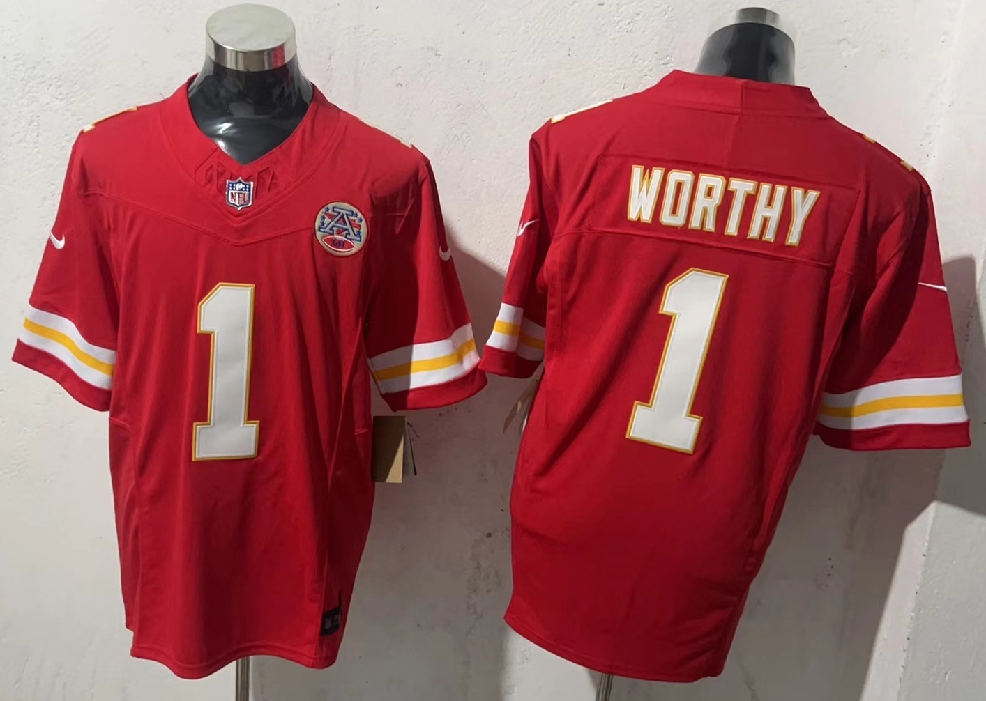 Men's Kansas City Chiefs Xavier Worthy #1 Red Player Game Jersey