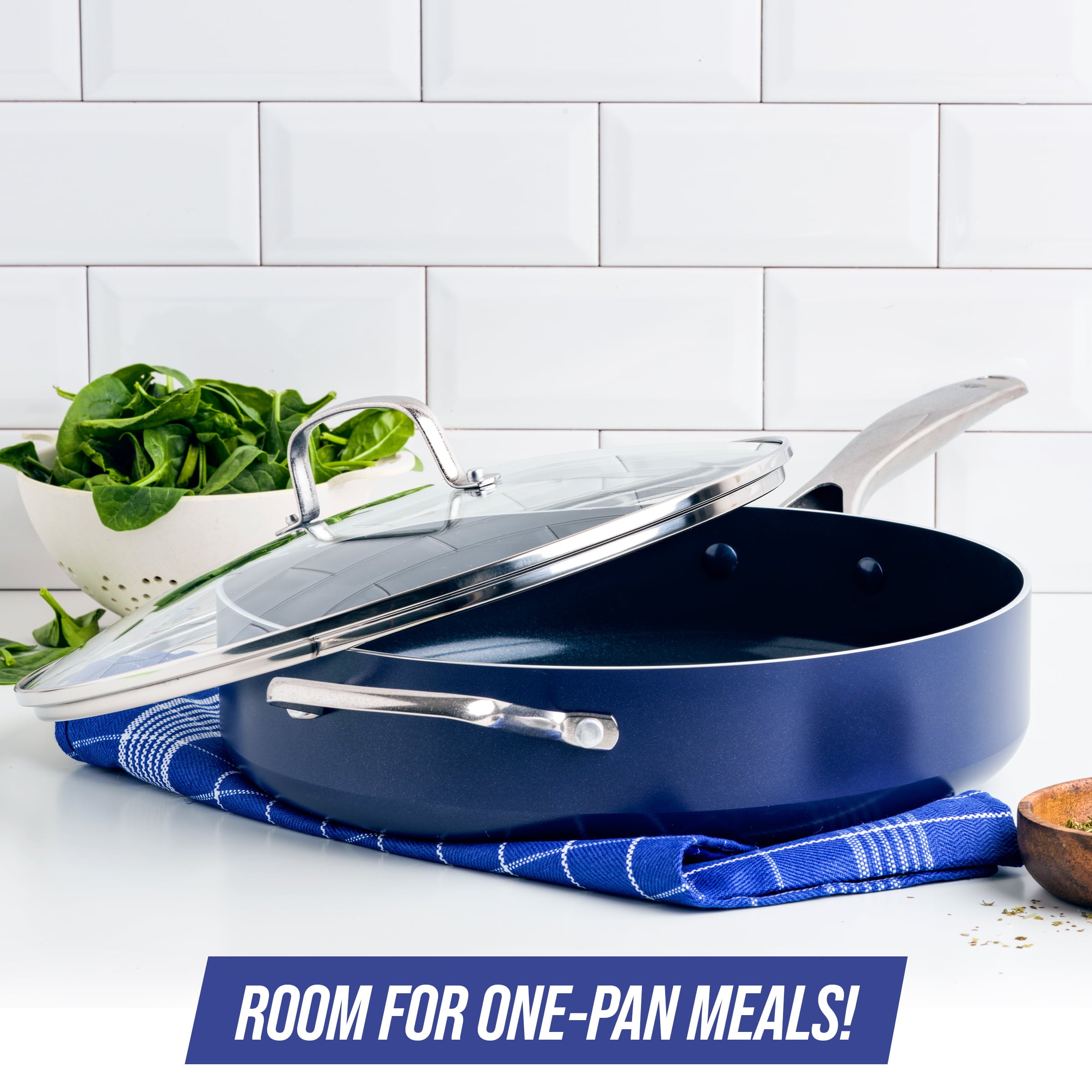 Blue Diamond Toxin Free Ceramic Metal Utensil Dishwasher Safe, 5QT Saute pan