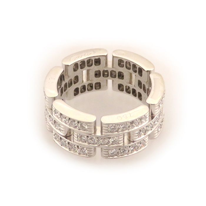Cartier Damour (diamant Leger) Mayon Panthère Ring 18K White Gold Diamond