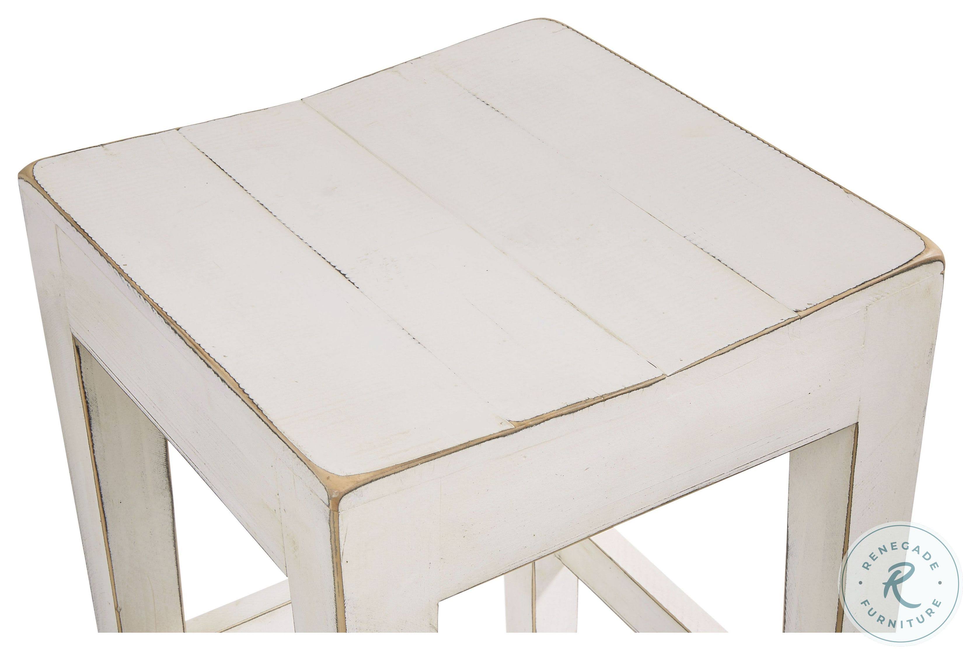Progressive Furniture Farmhouse Antique White Counter Height Stool Set of 2