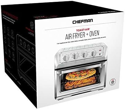 Air Fryer Toaster Oven Combo, 7-In-1 Convection Countertop 20 Qt fryer, Cook a 10 Inch Pizza, Fry 2 lb. of Chicken Wings, Toast, Broil, Auto Shutoff, Stainless