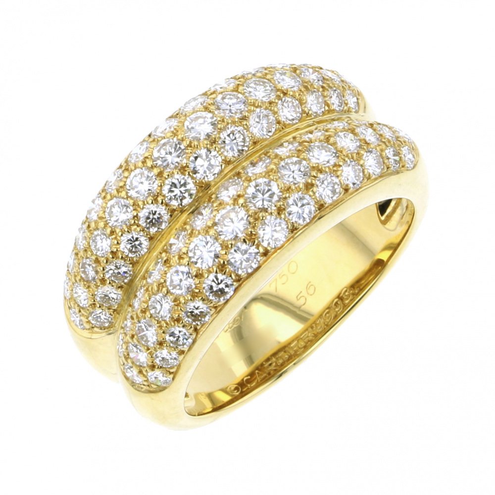 Cartier Yellow Gold Diamond Ring #56 K18YG