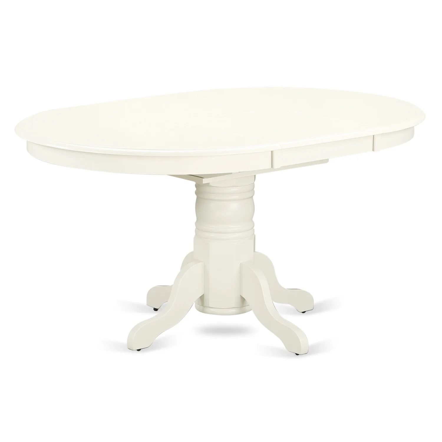 HomeStock Victorian Vibes Furniture 7-Piece Dining Room Table Set- 6 Parson Dining Chairs And Butterfly Leaf Dining Table Solid Wood Frame -High Back & Linen White Finish