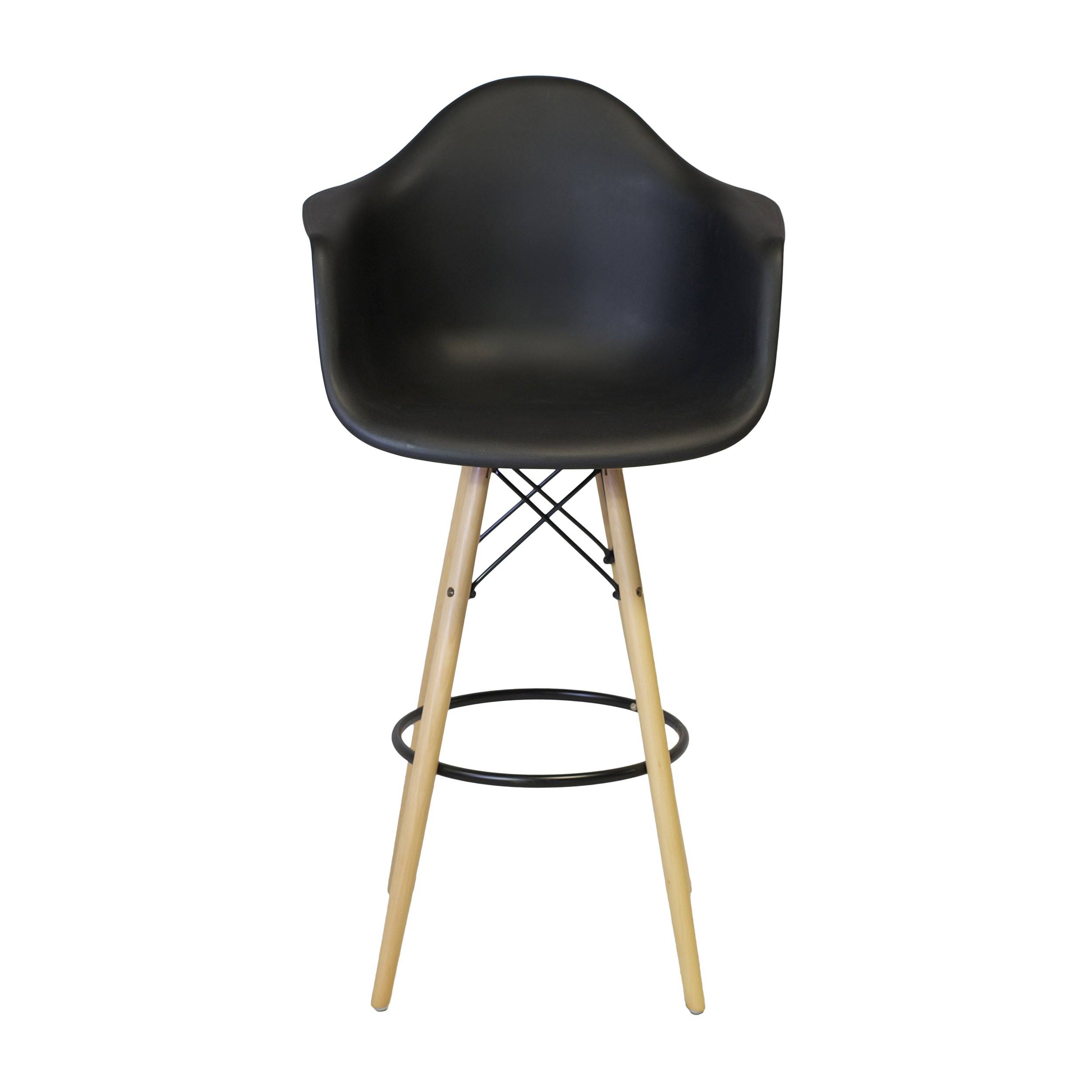 Design Tree Home Mid Century Modern 30-Inch Bar Stool Chair, White