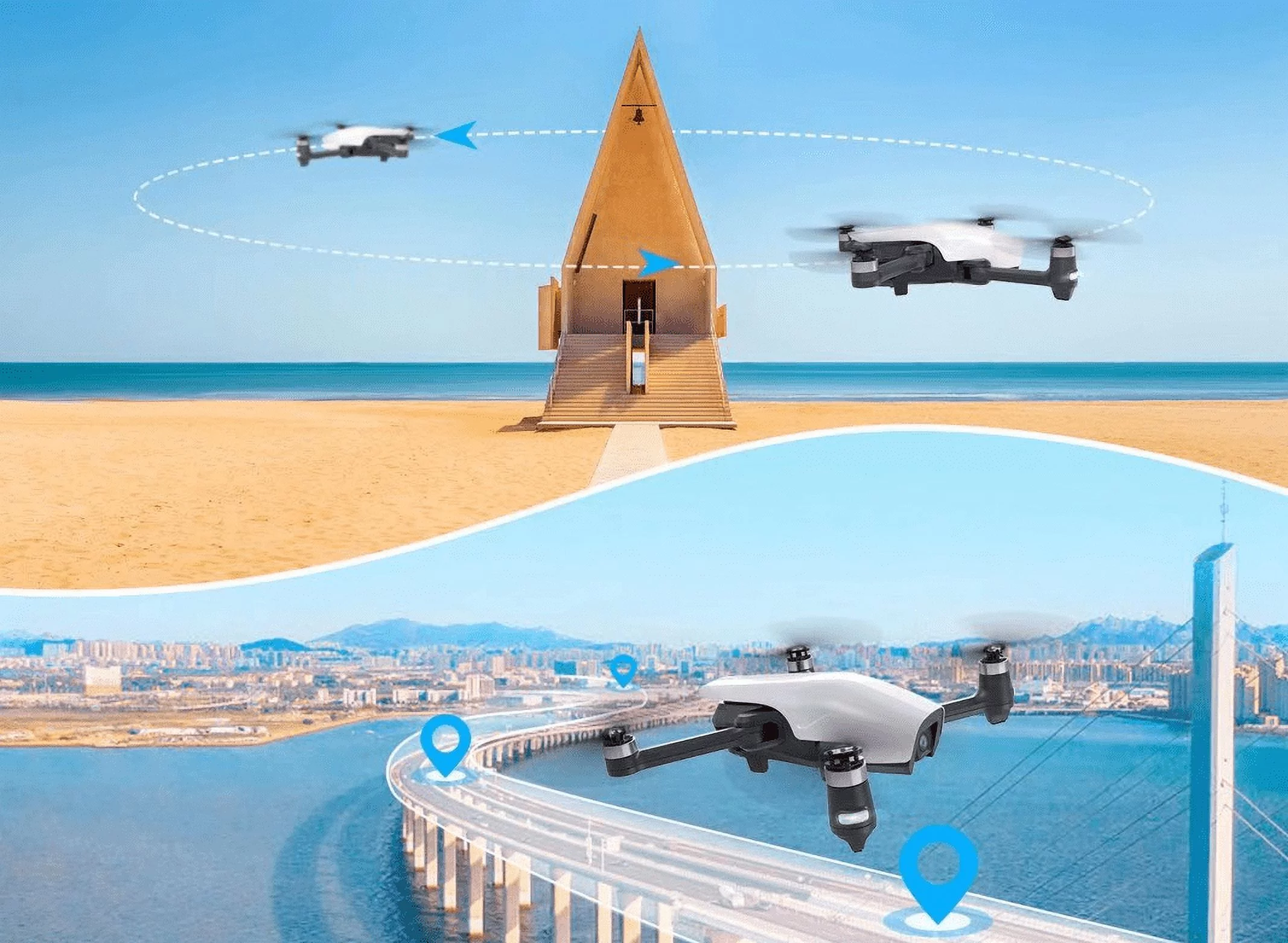 Holy Stone HS710 GPS Drone with 4K Camera for Adults Brushless Motor 50 Mins Flight Time Color White