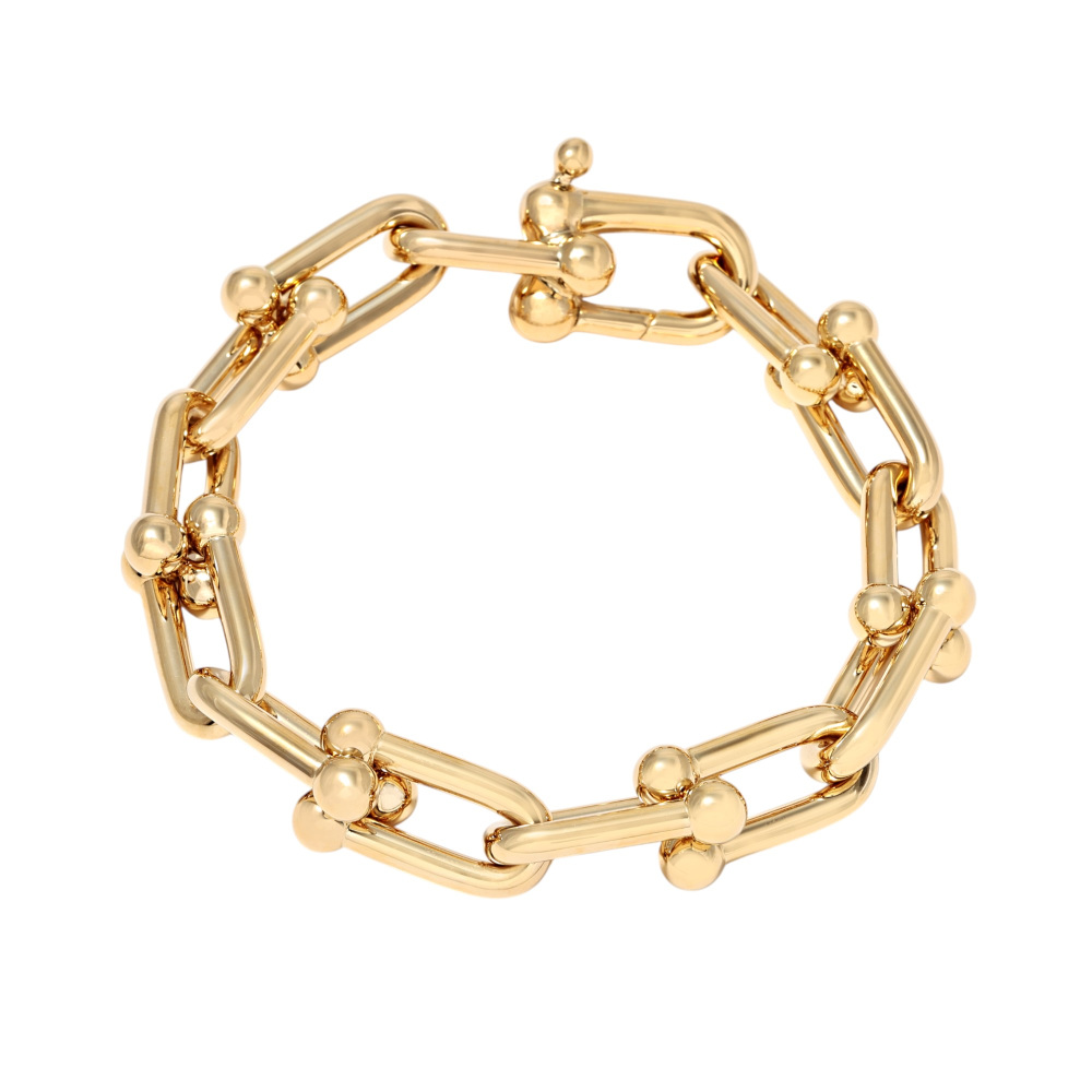 Tiffany & Co. Hardware Link Add 1 Frame Bracelet 18K Yellow Gold 60153071