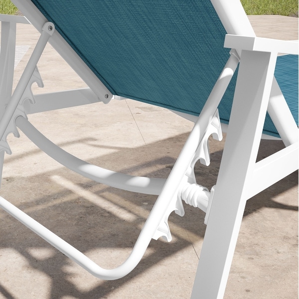 Pellebant 2PCS Patio Aluminum Adjustable Chaise Lounge Chair