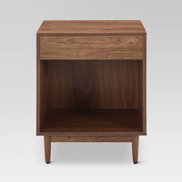 Liam Record Storage End Table Walnut Crosley