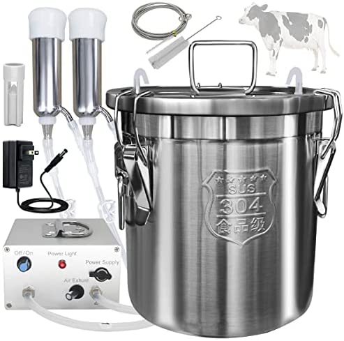 Hantop 12L Goat Milking Machine, Portable Plug-in Pulsating Vacuum Pump