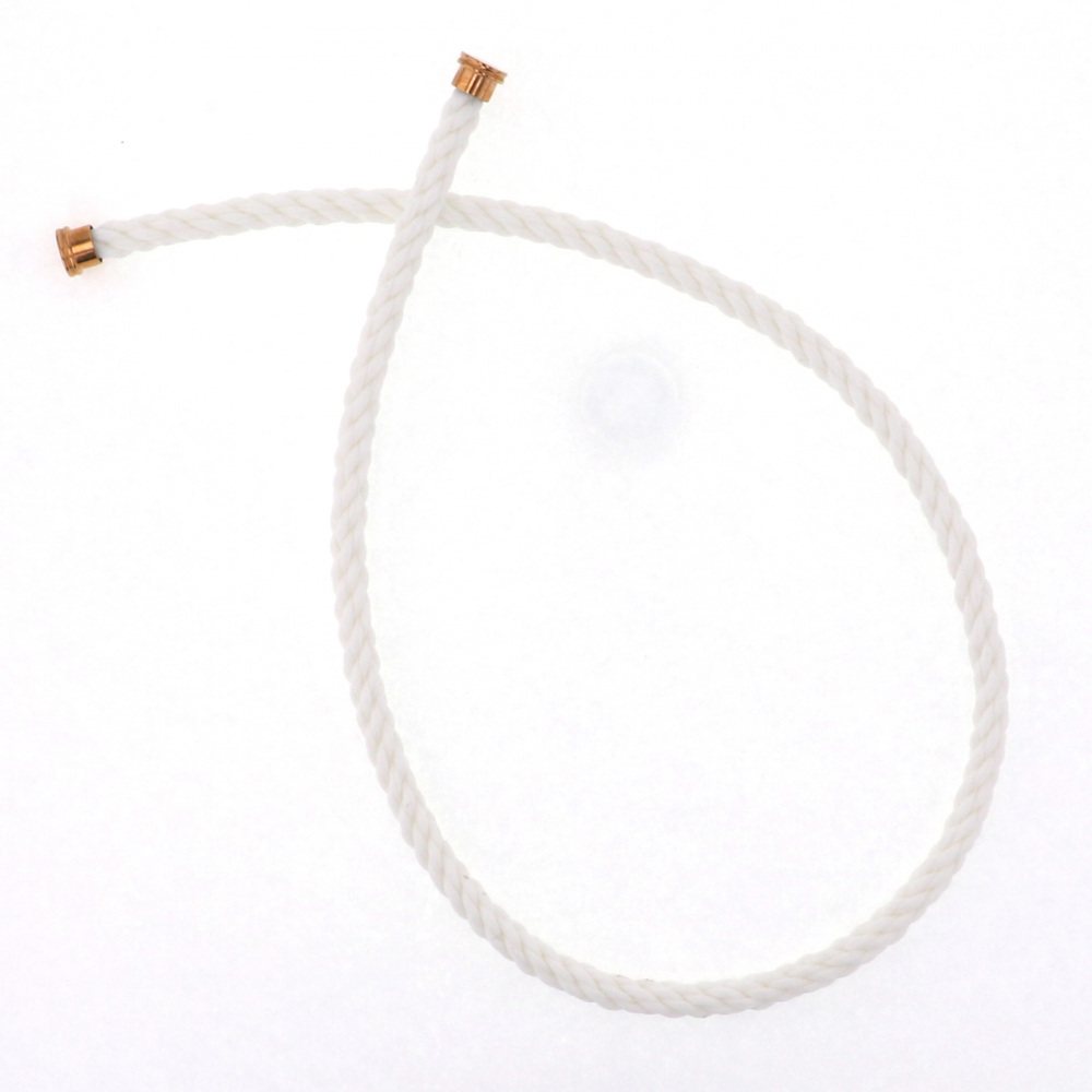 FRED Force 10 Lm Textile White 17 2 Rows Jewelry Parts Mens Bracelet Stainless Steel 6B0267