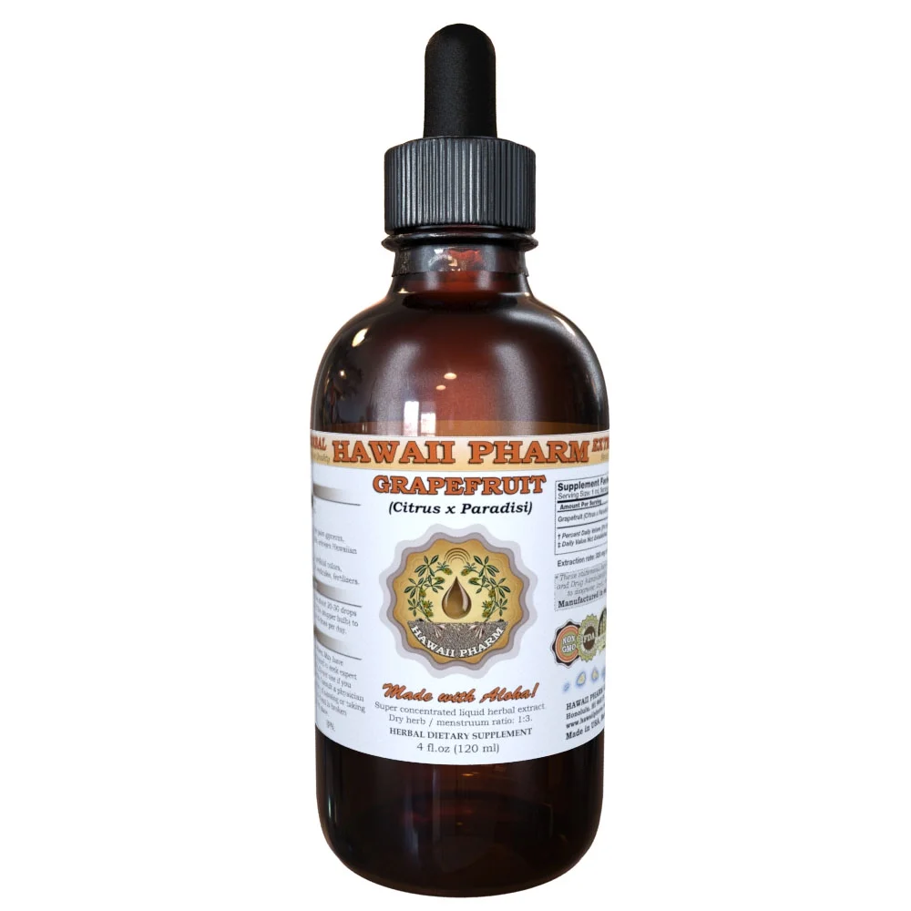 Grapefruit (Citrus x paradisi) Tincture, Organic Dried Peel Liquid Extract, Chakutra, Herbal Supplement 2 oz