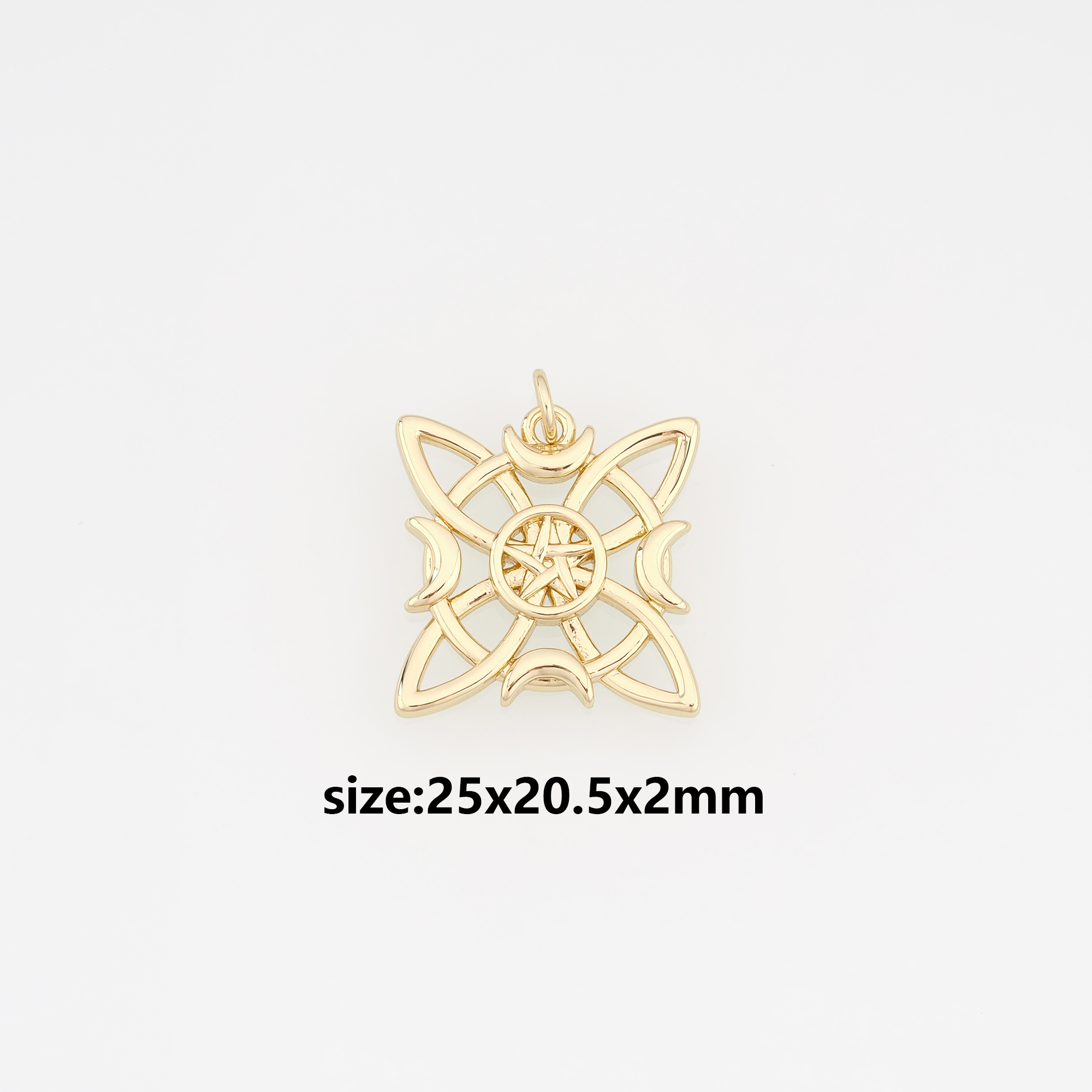 18K Gold Filled Geometric Pendant,Dainty Geometric Charm Earrings Necklace for DIY Jewelry Making Supply