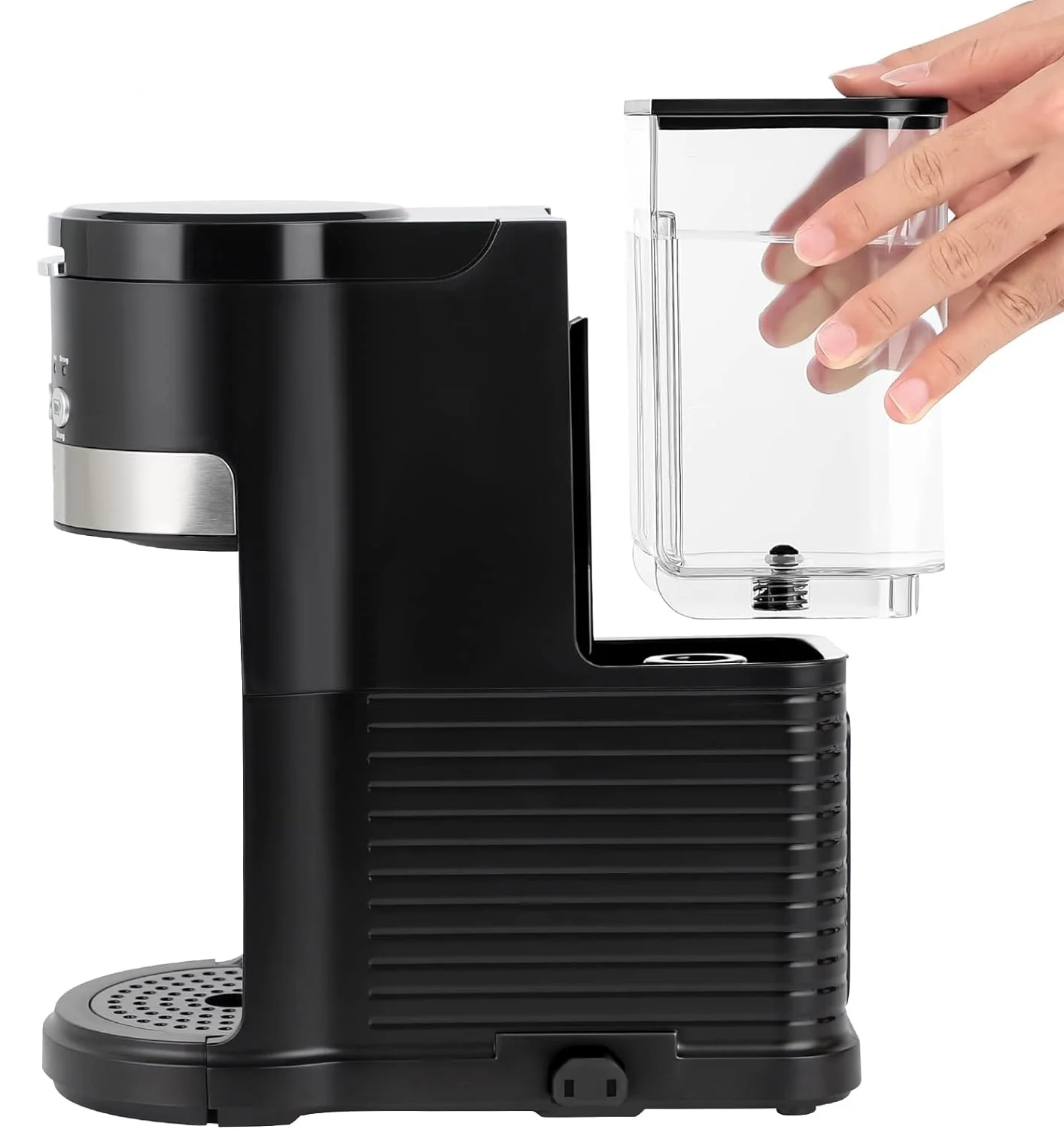 Single Serve Coffee Maker with Milk Frother, Single Cup Coffee Machine for K Cup Pod or Ground Coffee, Latte Cappuccino Coffee Makers with Power Brew Function, Gifts for Mom Dad Women Men