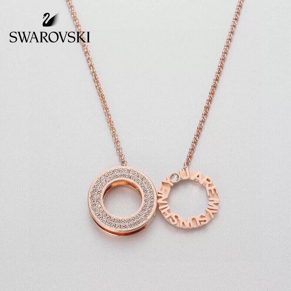 Swarovski round necklace clavicle chain gift - cnluxepick