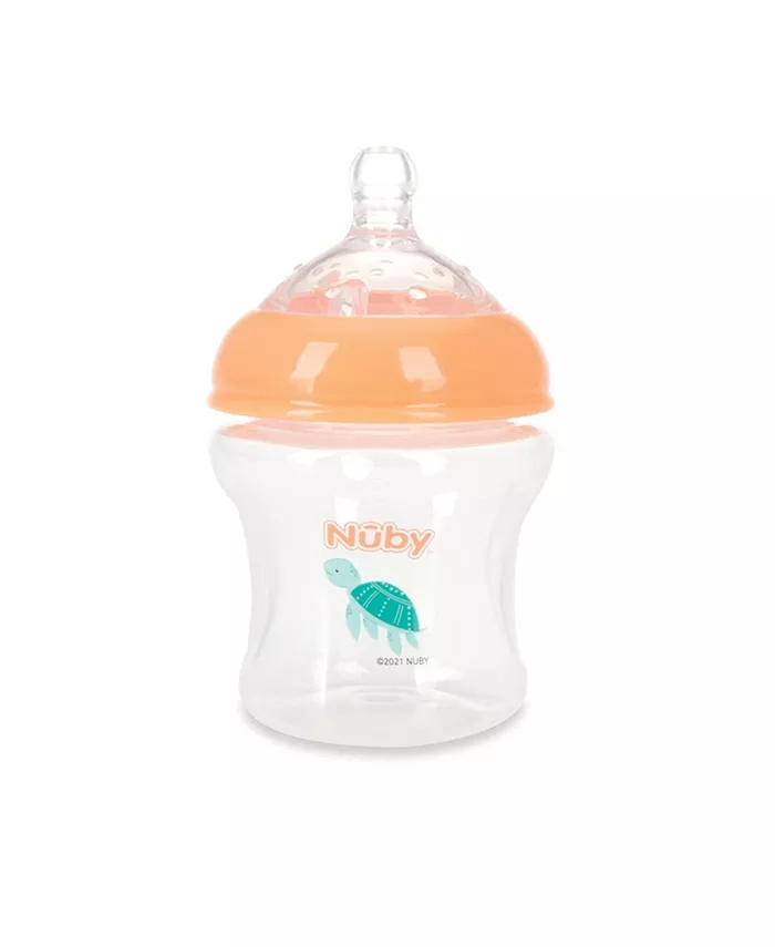Nuby Infant Baby Bottles with Slow Flow Nipple, 3 Pack, 6oz, Boy