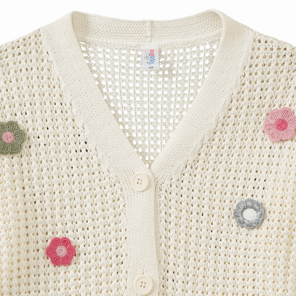 Topolino Mädchen Strickjacke mit Blumen-Applikationen
