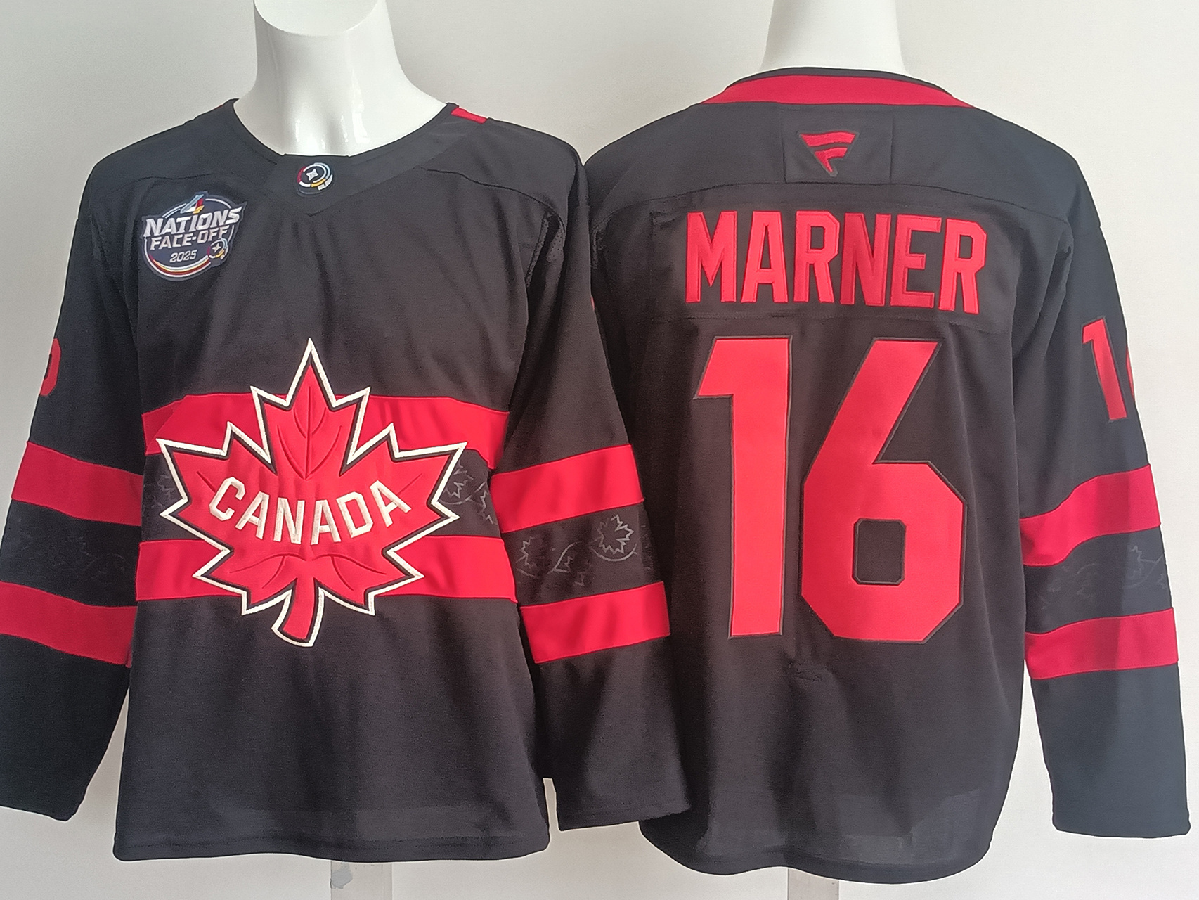 Men's Canada 2025 4 Nations Face-Off Mitch Marner #16 Fanatics Black Player Jersey