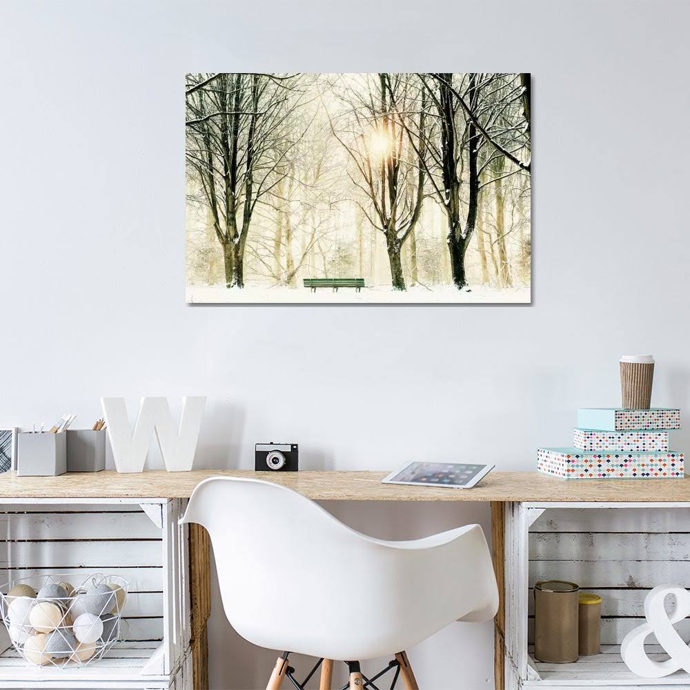 Lars Van De Goor Canvas Wall Decor Prints - Too Cold to Sit ( scenic u0026 landscapes u003E Nature u003E snowscapes art)