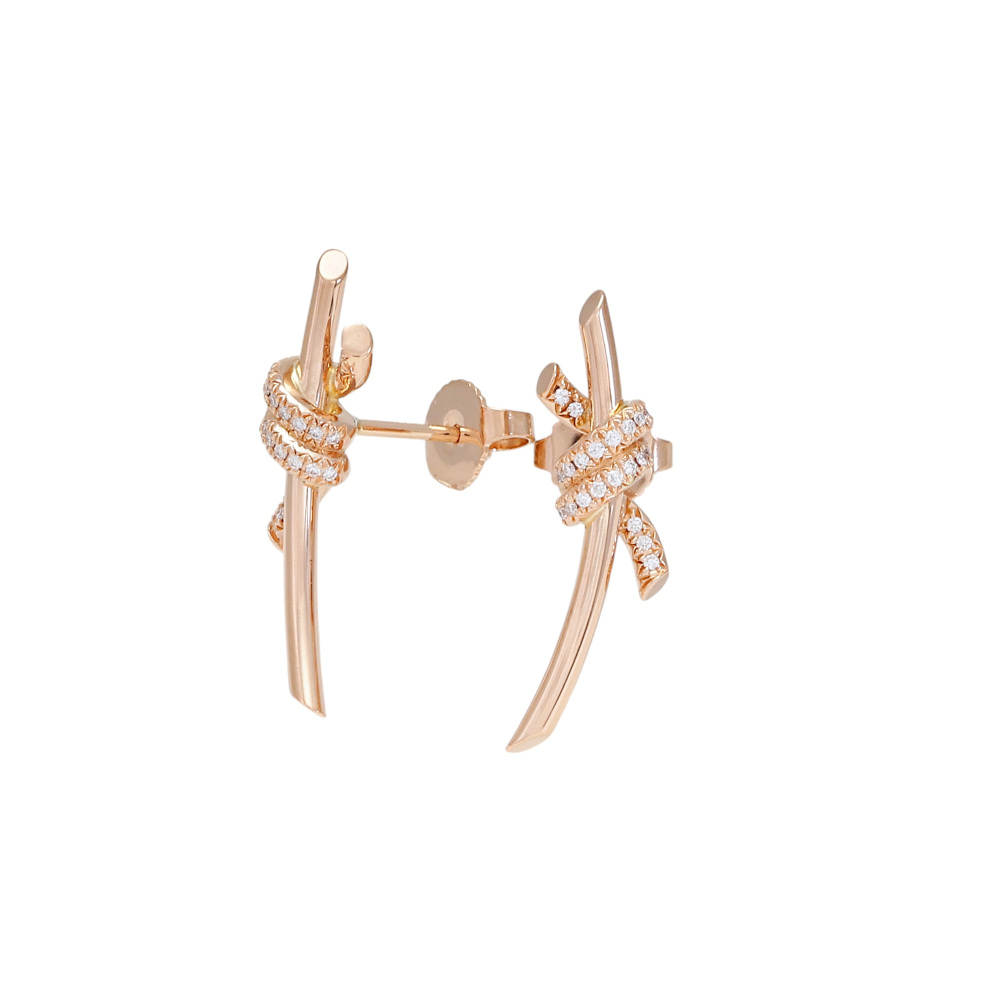 Tiffany & Co. Knot Earrings 18K Rose Gold Diamond 69526136