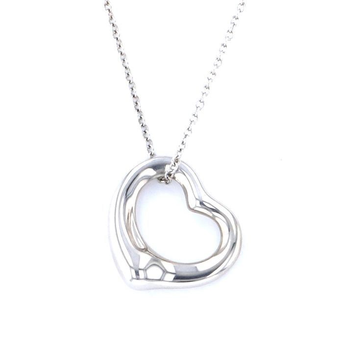 Tiffany & Co. Elsa Peretti Open Heart Necklace Sterling Silver