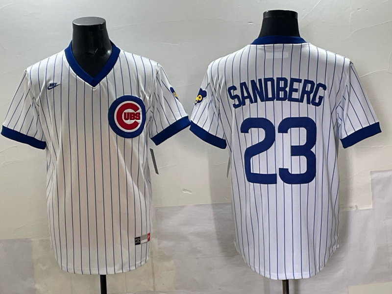 Men's Chicago Cubs Ryne Sandberg #23 White Stitched Jersey