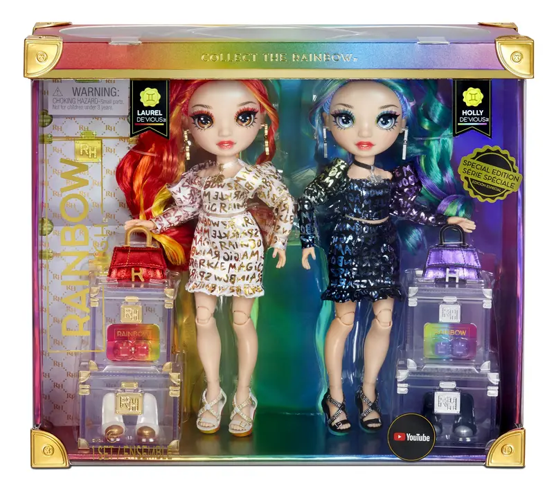 Rainbow High, Special Edition Twin (2-Pack) Fashion Dolls, Laurel & Holly De’Vious