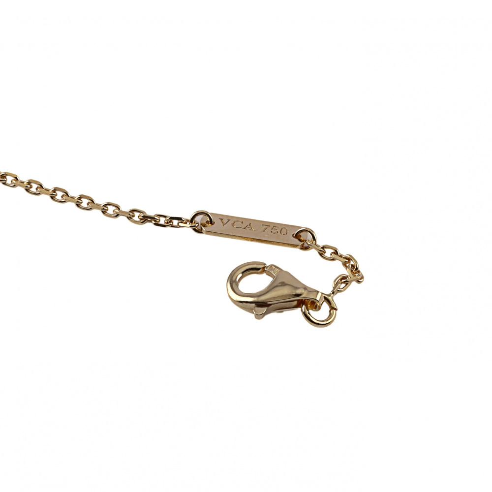 Van Cleef & Arpels Lucky Alhambra Heart Necklace 18K Yellow Gold Carnelian