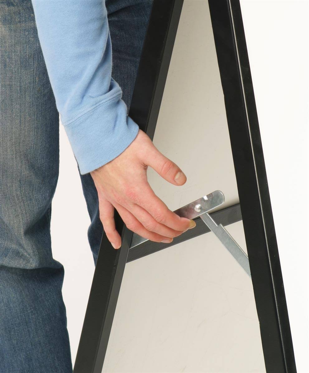 Double-Sided Sidewalk Sign w/ Hinged Top u0026 Black Metal Frame
