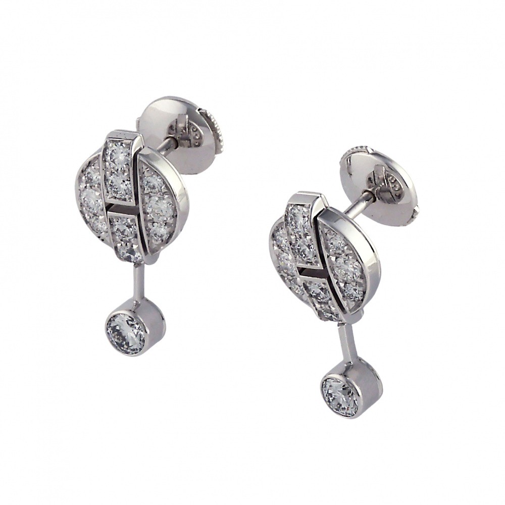 Cartier Imalia Earrings 18K White Gold Diamond