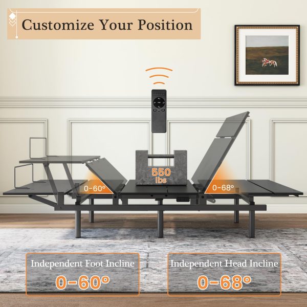 2026 Adjustable Bed Frame -Wireless Remote -Memory Function -Adjustable Bed Base -Head and Foot Lift Incline -Zero Gravity -Quiet Motorfor Lying Down, Reading, Watching TV,Fatigue,Backache[FULL]