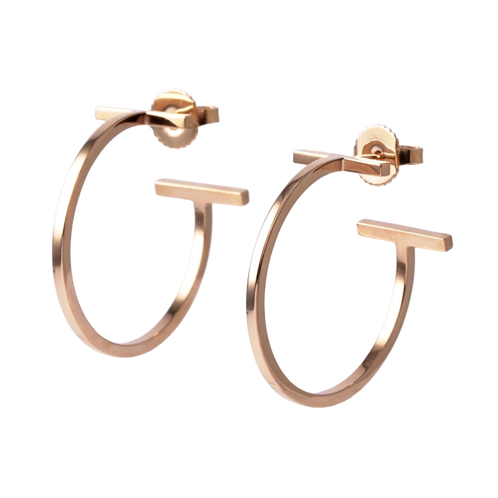 Tiffany & Co. Tiffany T Wire Hoop Earrings 18K Rose Gold 60011243