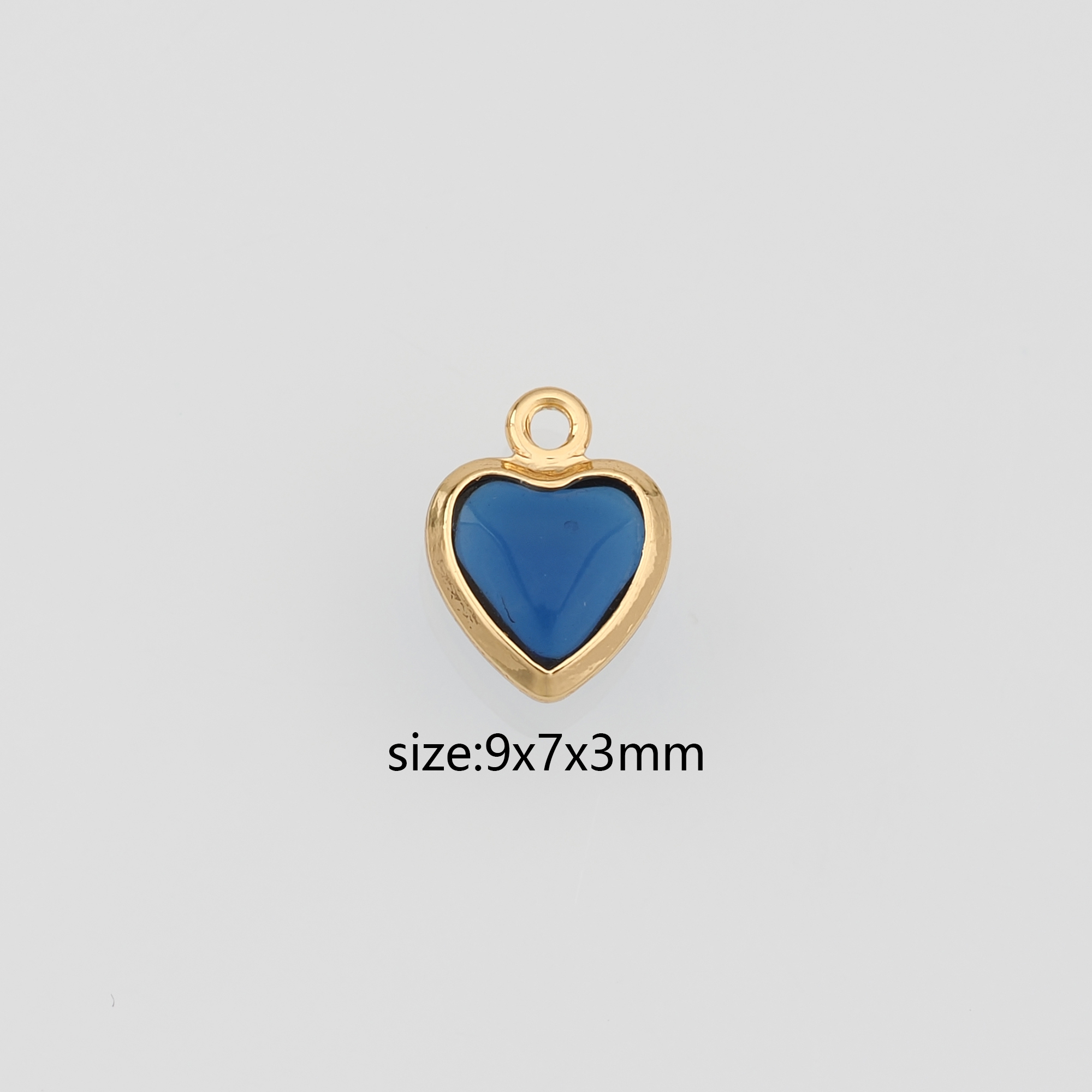 18K Gold Filled Heart Pendant,Enamel Heart Charm Earrings Necklace for DIY Jewelry Making Supply