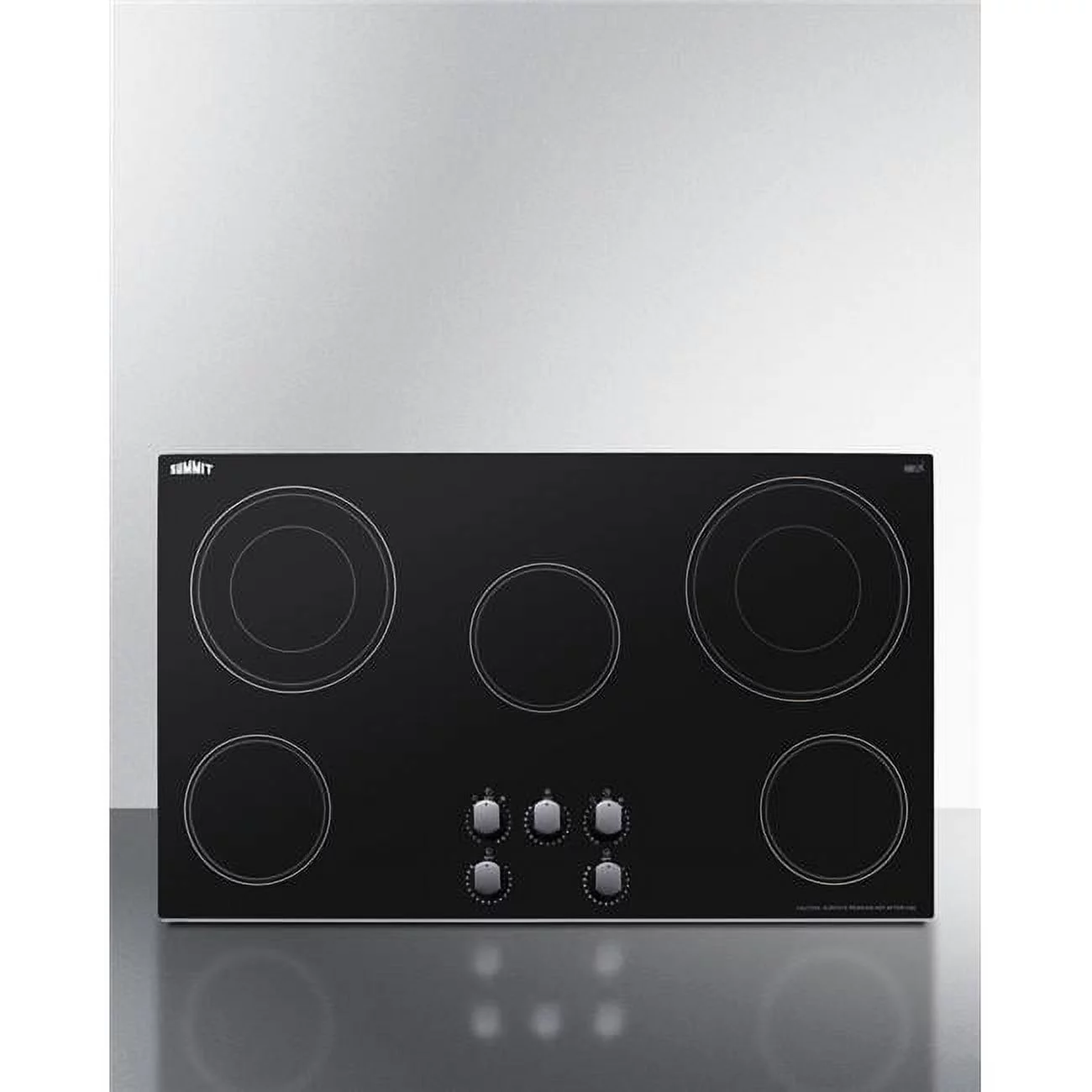 36 in. 208-240V 5-Burner Radiant Cooktop, Black
