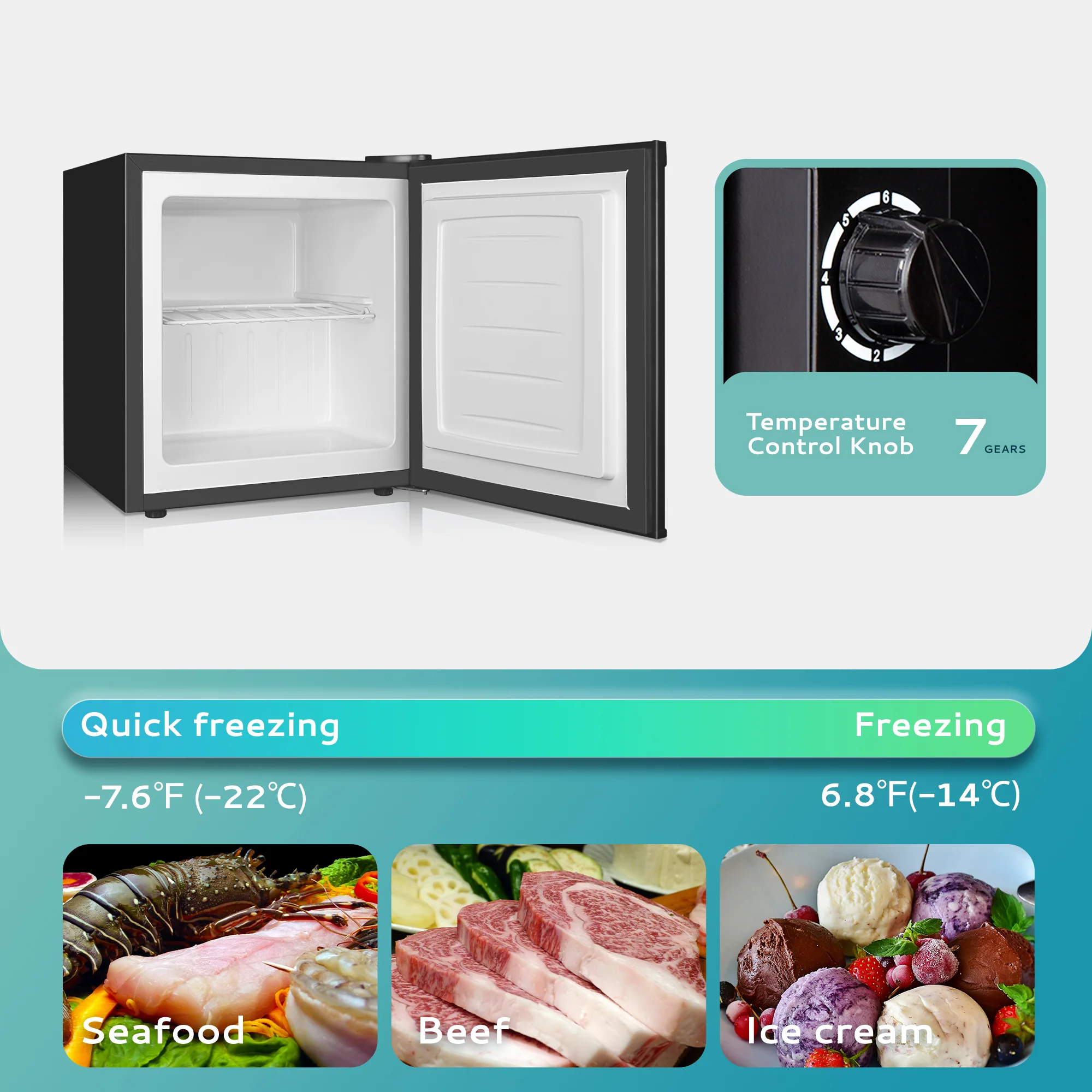 Compact Mini Freezer, Upright freezer Rapid Cooling