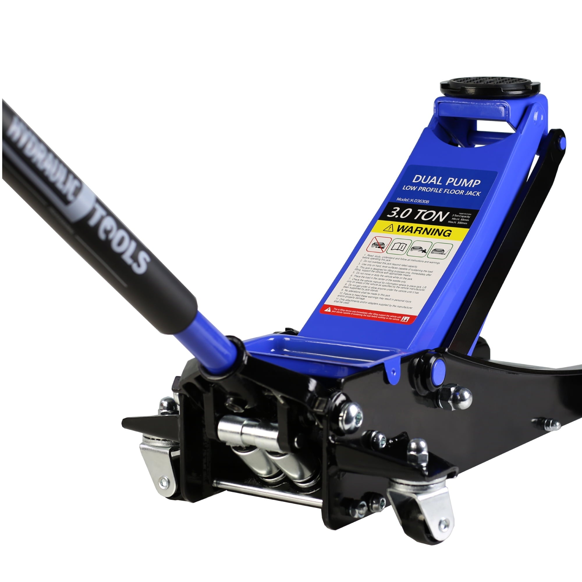 Sesslife Blue Low Profile Floor Jack, 3 Ton Capacity, Heavy Duty Steel Racing Car Floor Jack with Dual Piston Quick Lift Pump, Hydraulic Floor Jack Lifting Range 3.3