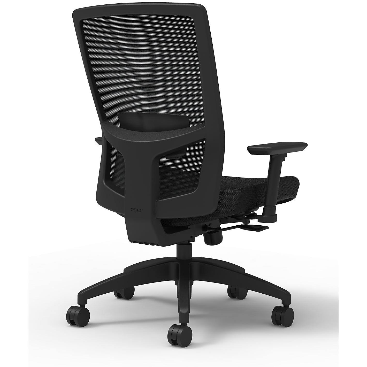 Union u0026 Scale Fabric Task Chair Black Adjustable Lumbar 2D Arms 52268