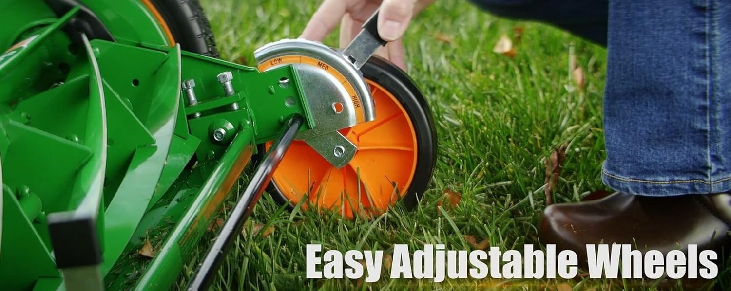 20-Inch 5-Blade Classic Push Reel Lawn Mower, Green